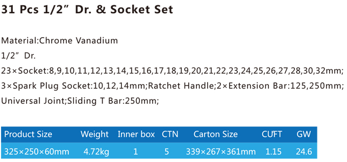 31 Pcs Socket Set1