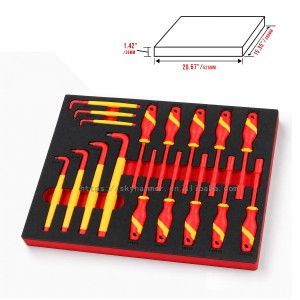 124Pc VDE 1000V Insulated Tool Set 6-Drawer Rolling EVA Foam
