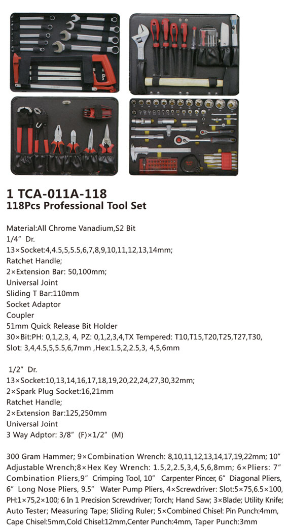 TCA-011A-118 Professional Tool Set-1