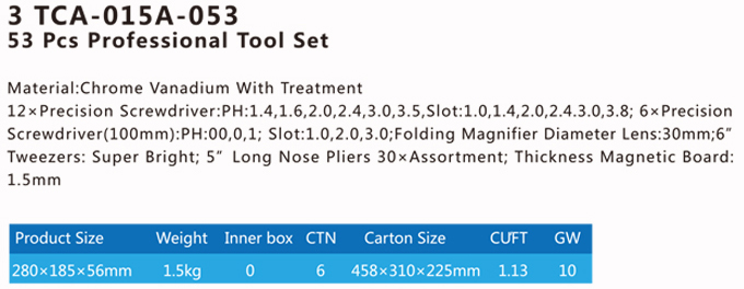 TCA-015A-053 Professional Tool Set -1