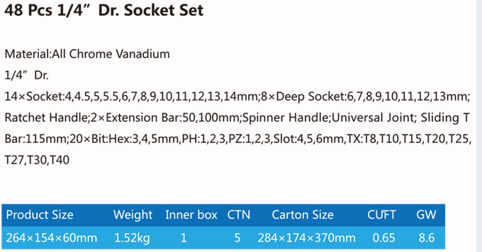 TCA-034A-248 Aluminum Case with Socket set-1