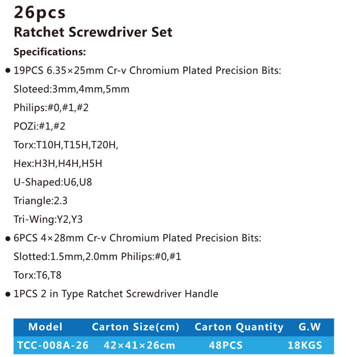 TCC-008A-26Injection molding tool box with Ratchet Screwdriver set01