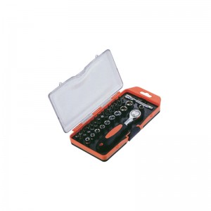 TCC-011A-38 Injection molding tool box nga adunay Ratchet Precision socket ug bit set