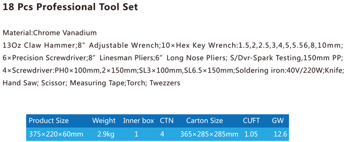 TCD-003A-018 tool set-1