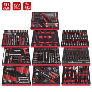491Pc Mechanics Tool Set 10-Drawer Rolling Chest EVA Foam
